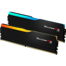 GSkill Gskıll 32GB (2x 16GB) Ddr5 6400MHZ CL36 Rgb Dual Kıt Pc Ram / Ripjaws M5 Siyah Rgb F5-6400J3648F16GX2-RM5RK