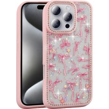 Zore iPhone 16 Pro Kılıf Taşlı ve Simli Tasarım Teqsma Azra Kapak