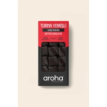 Aroha %100 Kakao Turna Yemişli Şeker İlavesiz Bitter Çikolata 110 gr Gerçek Kakao Lezzeti