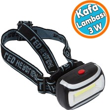 Ayrex Pilli Kafa Lambası 3 W Ledli Kamp Kafa Feneri El Feneri 3 Modlu Aydınlatma
