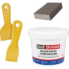 Ayrex (4'lü) Duvar Tamir Seti Beyaz 1000 gr Dolgu Tamir Macunu + 2 Adet Plastik Spatula + Kübik Z�