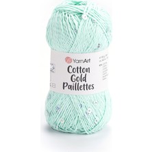 Yarnart Cotton Gold Paillettes Su Yeşili Pamuklu Payetli El Örgü Ipi 7112