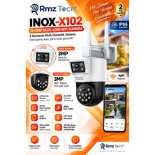 RMZTECH Inox X102 3+3mp Dual Lens Wifi Kamera – 2 Kameralı Ptz, Renkli Gece Görüşü, Akıllı Takip, Hieasy