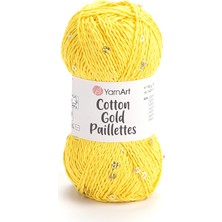 Yarnart Cotton Gold Paillettes Sarı Pamuklu Payetli El Örgü Ipi 7106