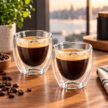 Work Pasaj 8 Adet Çift Cidarlı Espresso Bardağı 80 ml