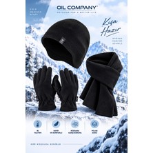 Oil Company Kışlık Polar Atkı Bere ve Eldiven Seti - Yumuşak Doku