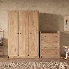 Bimossa TK3150 Daffy Bebek ve Çocuk Odası Seti Sepet - Geniş Gardırop ve Dört Çekmeceli Şifonyer