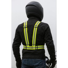 Ayrex Motosiklet ve Bisiklet Reflektörlü Kemer Yelek, Unisex, Siyah