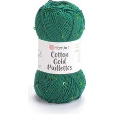Yarnart Cotton Gold Paillettes Yeşil Pamuklu Payetli El Örgü Ipi 7114