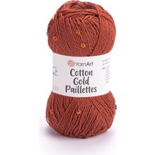 Yarnart Cotton Gold Paillettes Kiremit Pamuklu Payetli El Örgü Ipi 7117