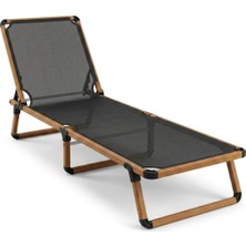 Ayrex Alüminyum Katlanır ve Taşınır Şezlong Teak+Antrasit