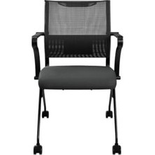Ayrex Atom Ofis Ergolife Sit Air Çalışma ve Toplantı Koltuğu, Siyah Mesh Sırtlık, Tekerlekli,