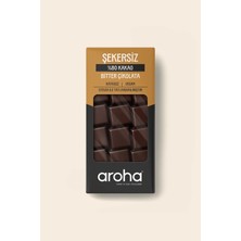 Aroha %80 Kakao Şekersiz Bitter Çikolata - Stevia ile Tatlandırılmıştır - 80 gr