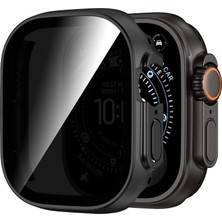 Caseonn Apple Watch Ultra 3 49MM Kılıf Hayalet Ekranlı Anti-Spy Gizlilik Korumalı Bumper Kasa Siyah