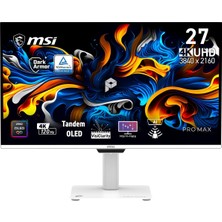 MSI Msı 27" OLED Pro Max 271UPXW12G 0.03MS 120HZ Hdmı-Dp Pivot Kurumsal Monitör 3840X160 Beyaz