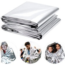 Zibox Sunup SN-14528 130x210cm Gümüş Acil Durum Termal İlkyardım Battaniyesi Isı Yansıtıcı Rüzgar Su Geçirmez