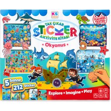 KS Games Tak Çıkar Sticker Aktivite Kitabı Okyanus – 5 Sahne 212 Sticker – 3+ Yaş