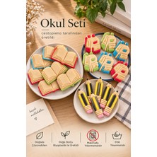 Cestopieno Okul Temalı Hamur Şekillendirici Set / Kurabiye Kalıbı, Seramik, Polimer Kil, Oyun Hamuru, Şeker Hamuru