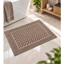 Glomar Premium Banyo Paspası %100 Pamuk Su Emici Kaymaz Tabanlı Yumuşak Dokulu Hızlı Kuruyan Vizon