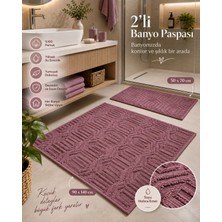 Glomar 2li Banyo Paspas Takımı Antrasit Yumuşak Makinada Yıkanabilir 50X70 ve 90X140