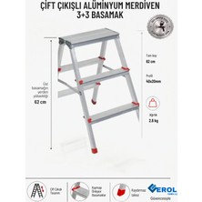 Erol Teknik Çift Çıkışlı Alüminyum Merdiven 3 Basamaklı