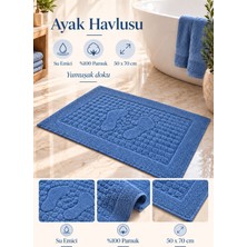 Glomar Banyo Paspası 1 Adet Ayak Havlusu Su Emicili %100 Pamuklu Otel Banyo Havlusu Ayak 50X70 Hardal