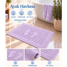 Glomar Banyo Paspası 1 Adet Ayak Havlusu Su Emicili %100 Pamuklu Otel Banyo Havlusu Ayak 50X70 Hardal