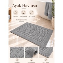 Glomar Banyo Paspası 1 Adet Ayak Havlusu Su Emicili %100 Pamuklu Otel Banyo Havlusu Ayak 50X70 Hardal