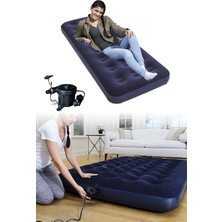 Binbirreyon Şişme Yatak Tek Kişilik Şişme Yatak Kamp Yatağı Elektrikli Pompalı 72X185X13CM FD076