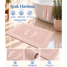 Glomar Banyo Paspası 1 Adet Ayak Havlusu Su Emicili %100 Pamuklu Otel Banyo Havlusu Ayak 50X70 Hardal