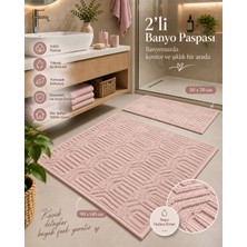 Glomar 2li Banyo Paspas Takımı Antrasit Yumuşak Makinada Yıkanabilir 50X70 ve 90X140