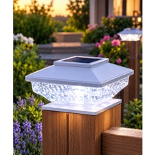 Gaman 4 Adet Güneş Enerjili Solar Çit Direği Aydınlatma Seti - Dekoratif LED Bahçe, Balkon, Teras ve Kapı Giriş Lambası