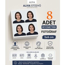 Aliva 8 Adet Biyometrik Fotoğraf Baskısı 5x6 cm Standart Ölçü Mat Fotoğraf Kağıdı