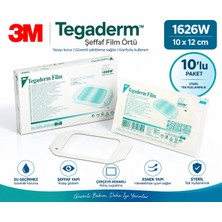 3m Tegaderm 1626W Şeffaf Film Örtü 10X12 cm Su Geçirmez 10'lu