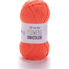 Yarnart Flowers Unicolor Turuncu Yazlık El Örgü Ipi 737