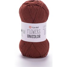 Yarnart Flowers Unicolor Kızıl Kahve Yazlık El Örgü Ipi 764