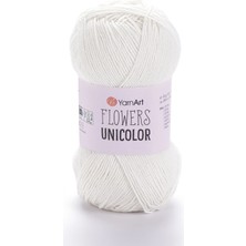 Yarnart Flowers Unicolor Beyaz Yazlık El Örgü Ipi 730