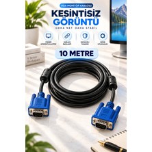 VGA Görüntü Kablosu 15 Pin Erkek Erkek Bilgisayar Monitör Bağlantı Kablosu 10 Metre