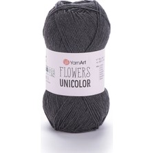 Yarnart Flowers Unicolor Antrasit Yazlık El Örgü Ipi 745