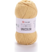 Yarnart Flowers Unicolor Bej Yazlık El Örgü Ipi 732
