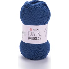 Yarnart Flowers Unicolor Mavi Yazlık El Örgü Ipi 756