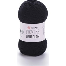 Yarnart Flowers Unicolor Siyah Yazlık El Örgü Ipi 746