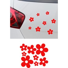 Sevimli Papatya Oto Sticker 8 Parça – Araç, Kask, Motosiklet ve Laptop Için Çıkartma