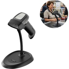 Zibox Tiwox VS-336 2D Karekod Kablolu USB Barkod Okuyucu Stand