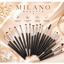Milano Beautys Profesyonel 20'li Siyah Makyaj Fırça Seti