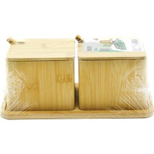 Eco Port 2pcs Baharatlık - Tuzluk Ahşap Bambu (5580) Abc