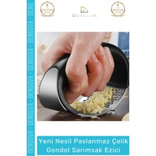 Denguva Özel Üretim Paslanmaz Çelik Pratik Mutfak Sarımsak Rendesi Kolay Kullanımlı Gondol Sarımsak Ezici