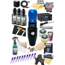 Valor Ava Gt-Xs Pen Blue Dövme Makinesi Seti – Yeni Başlayanlar Için Profesyonel Tattoo Seti