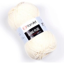 Yarnart Jeans Plus Kırık Beyaz Koton Yazlık Tüylenmez El Örgü Ipi 03