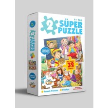 0-6 Yaş Yayınları 2 Süper Puzzle - Pamuk Prenses - Pinokyo 4+ Yaş